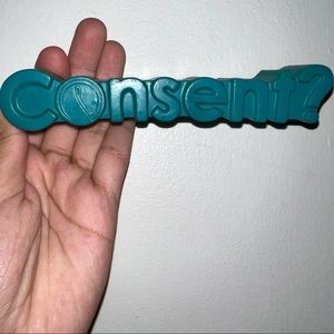 Blue-Green Desk decoration “Consent” prop